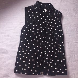 3 for $25 Black and White Polka Dot Puffer Vest
